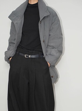 AIRROOM「90白鸭绒」素色立领设计感简约气质灰色百搭羽绒服外套