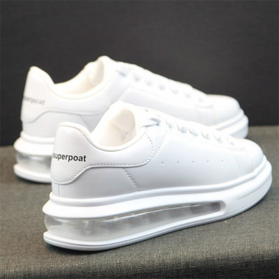 厚底小白鞋男真皮韩版百搭运动气垫情侣鞋休闲 软底鞋子增高板鞋