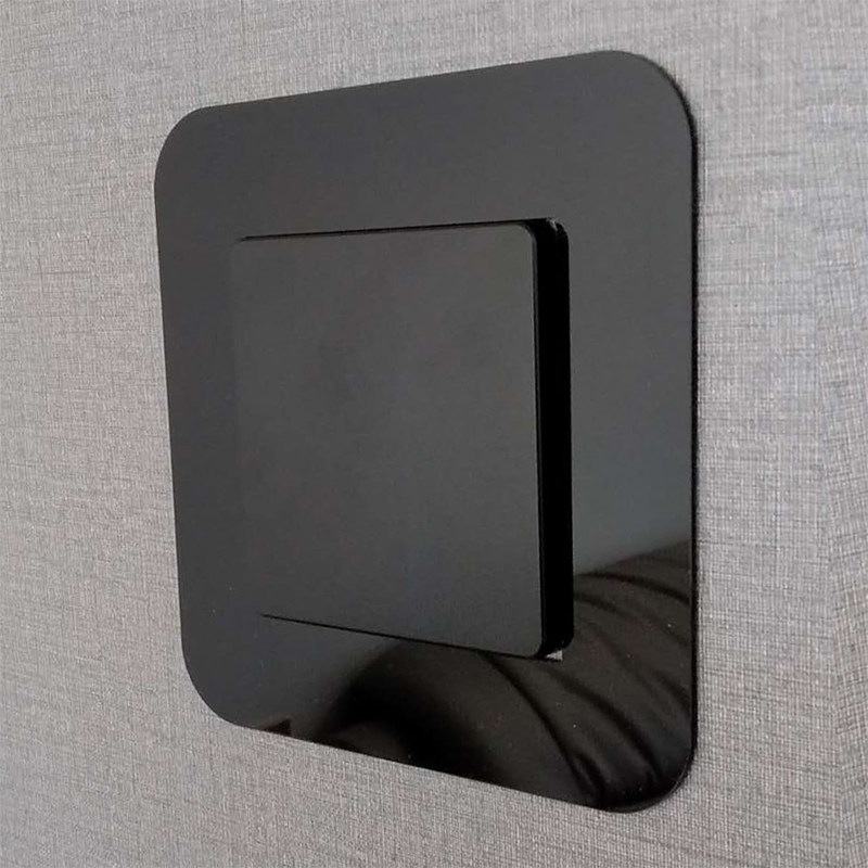 开关墙贴保护套免洗亚克力现代简约黑白灰单双免粘镜面可移插座贴