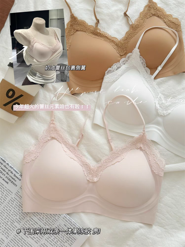 舒适蕾无痕蕾丝内衣女薄款