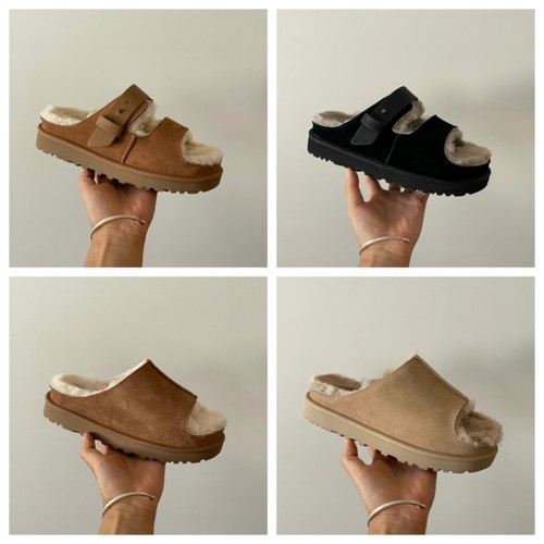 河南桑坡羊皮毛一体新款拖鞋