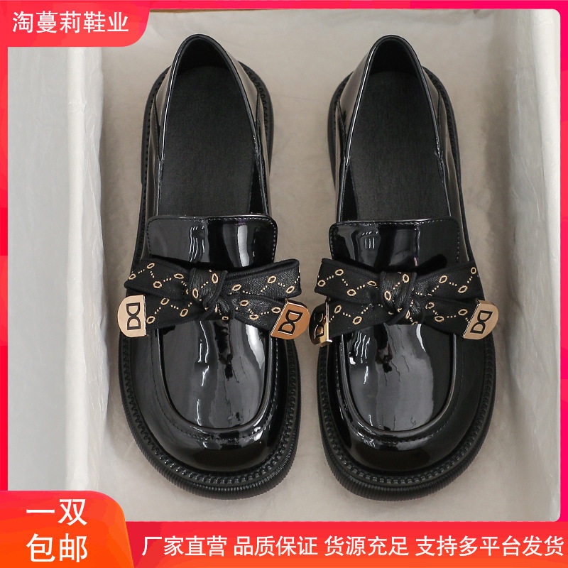 奥伦秋款真皮小皮鞋厚底鞋春秋女浅口单鞋