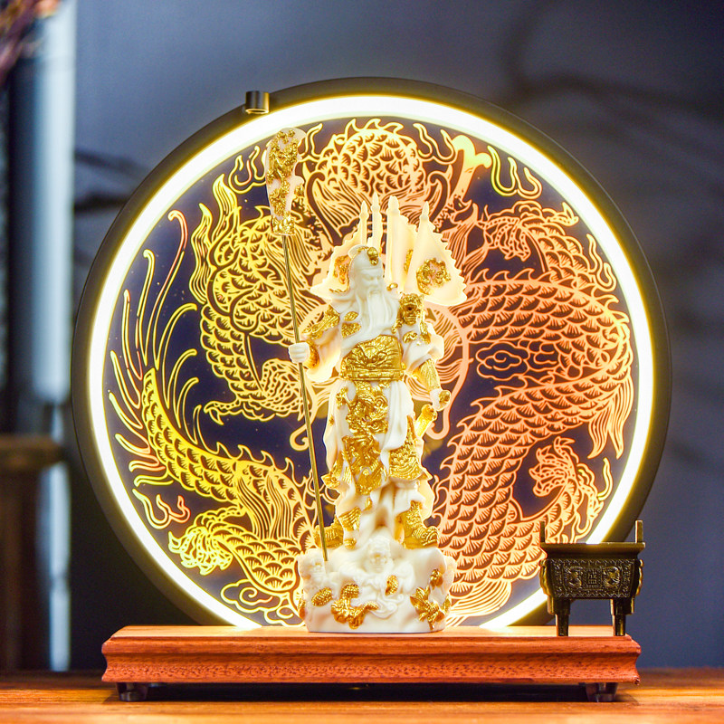 关公关二爷神像家用供奉武财神九龙关公家居装饰品新中式招财摆件