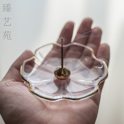 香插香座玻璃底托线香插燃香炉