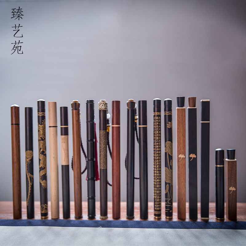 紫光檀香桶10克 红木线香管木质沉香檀香香筒 家用香筒熏香盒香桶