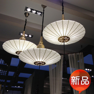 新品包邮中式树脂雕刻金色金箔祥云羊皮吊灯客厅餐厅会所酒店工程