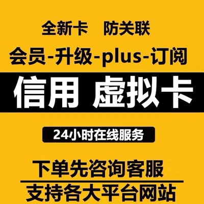 全新虚拟支付卡10-100刀支持各种网站会员
