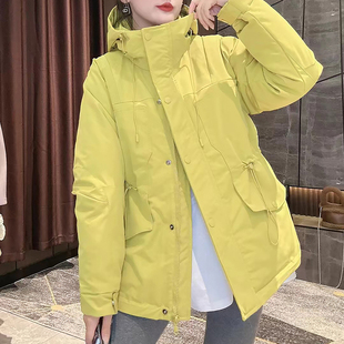 2026新款欧货宽松连帽棉衣女中长款加厚羽绒棉服冲锋衣棉袄外套