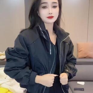 欧洲站时尚 立领棒球服外套女2026年春秋设计感重工减龄炸街BF夹克