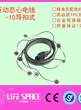 兼容博英动态导联线 扁口十导动hoter态心电导联线