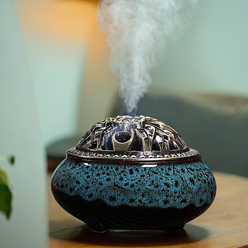 香炉家用室内沉香盘托熏香炉艾草蚊香盒创意摆件陶瓷盘香炉檀香炉,家居饰品,香薰炉,淘宝优惠券,粉丝福利购,淘宝优惠卷