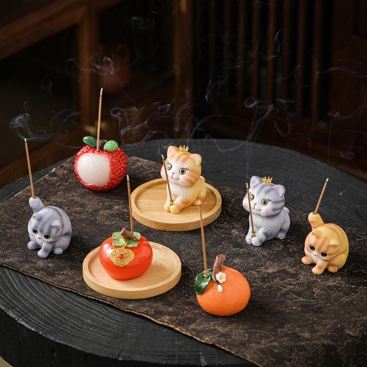 创意荔枝香插摆件柿柿如意香炉