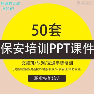 保安培训PPT课件 物业交通消防安全沟通技巧服务礼仪治安管理培训