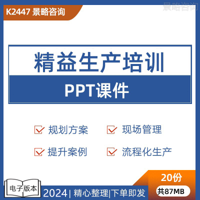 精益化生产项目效率提升案例规划方案运作管理培训PPT课件资料