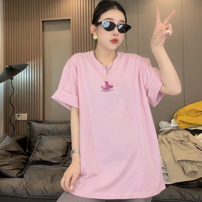 欧货春夏印花宽松大T显瘦百搭