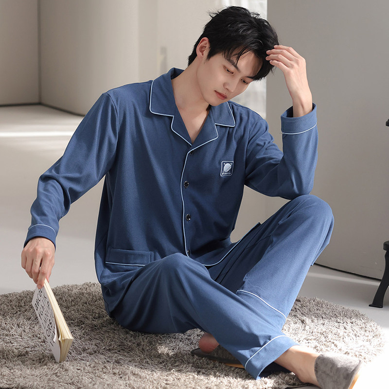 男士睡衣秋冬保暖羊毛蚕丝德绒开衫家居服冬天薄绒大码可外穿套装