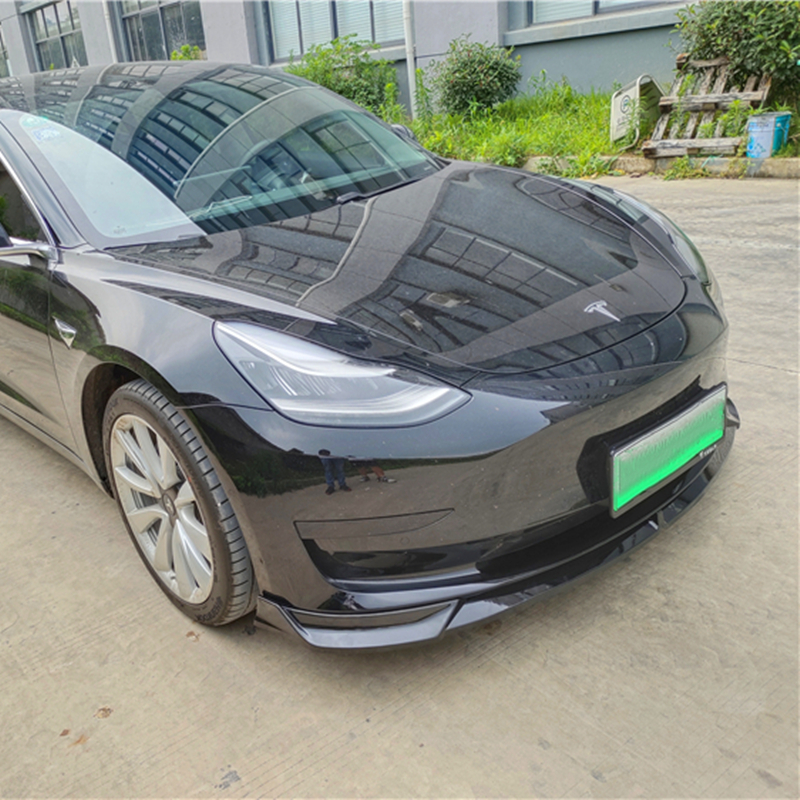 适用于特斯拉model3改装前唇小尾翼 Tesla Model Y专用三段式前铲