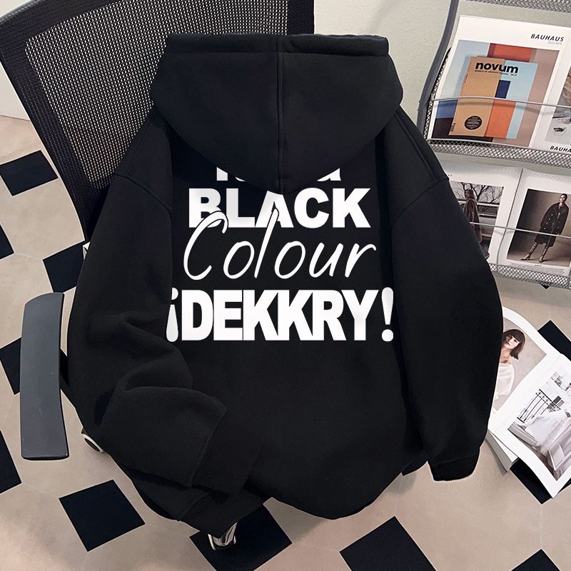 秋冬新款重磅猫狗趣味字母印花连帽卫衣男女同款宽松百搭休闲卫衣