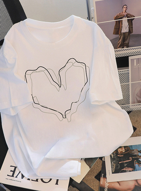 白色短袖t恤女夏季2025新款设计感小众内搭纯棉宽松半袖上衣体恤