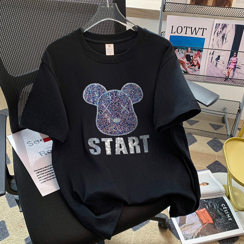 捡漏ins简约休闲短袖T恤女男装春夏新款慵懒显瘦百搭白色纯棉上衣