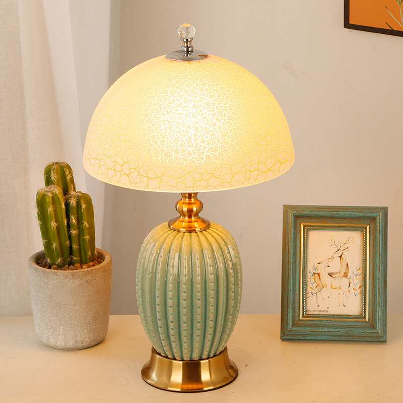 美式台灯陶瓷现代简约主卧轻奢家用灯具温馨结婚陪嫁灯卧室床头灯