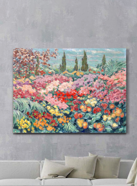客厅印象派手绘装饰画花卉无框画