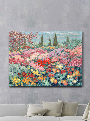 客厅印象派手绘装饰画花卉无框画
