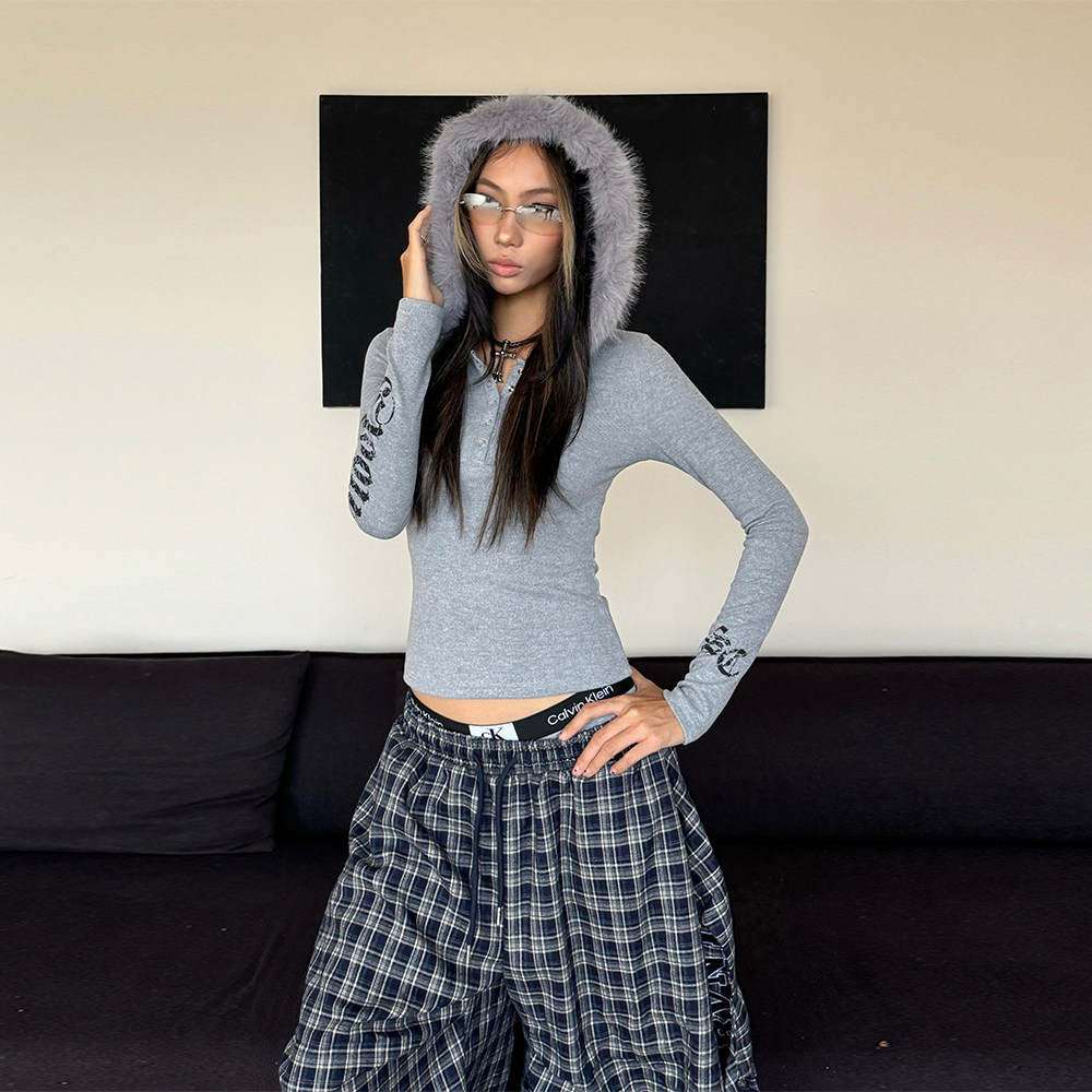 辣到中暑美式复古街头辣妹风毛领连帽长袖卫衣保暖上衣短款外穿,女装/女士精品,卫衣/绒衫,淘宝优惠券,粉丝福利购,淘宝优惠卷