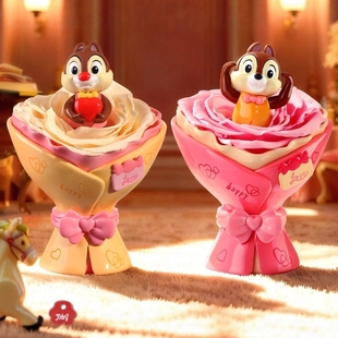 新品柏治廷迪士尼萌友CP花束系列盲盒潮玩摆件女生礼物周边玩具