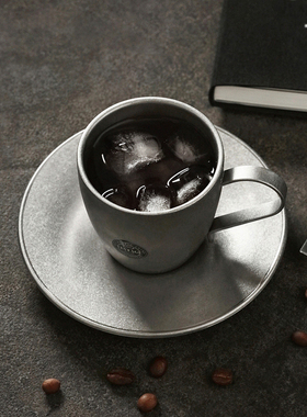 迦乐日本进口正品青芳制作所原创美式复古磨砂银不锈钢咖啡杯露营