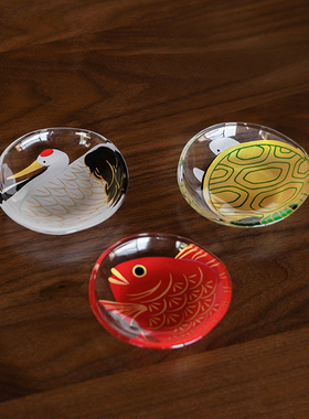 迦乐进口日本aderia石冢硝子传统彩绘玻璃豆皿茶点调料碟新年礼物