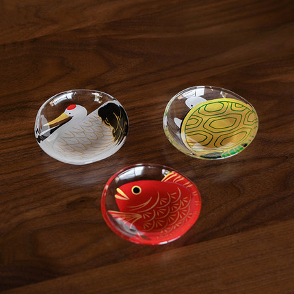迦乐进口日本aderia石冢硝子传统彩绘玻璃豆皿茶点调料碟新年礼物