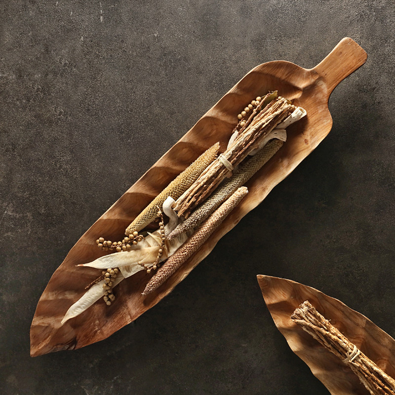 迦乐 印尼进口良品木器 创意树叶手工木雕装饰木盆干花盆摆件,家居饰品,装饰盆,淘宝优惠券,粉丝福利购,淘宝优惠卷