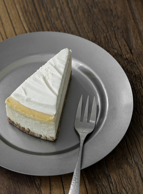 迦乐日本AOYOSHI青芳制作所复古磨砂银不锈钢圆盘西餐盘露营浅盘