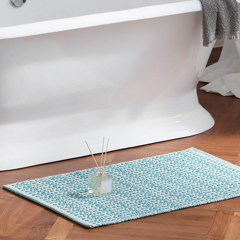 进口北欧美式复古小地毯 波斯风几何多色卧室玄关浴室加厚地垫