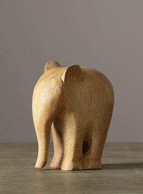 迦乐进口手工雕刻小象摆件