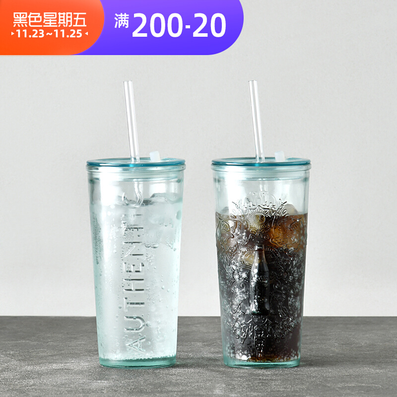 迦乐西班牙进口CocaCola授权环保玻璃水杯可乐果汁冷饮简约创意