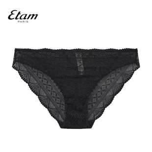 Etam法式性感镂空女三角裤透明蕾丝刺绣透气舒适感内裤W124DI0209