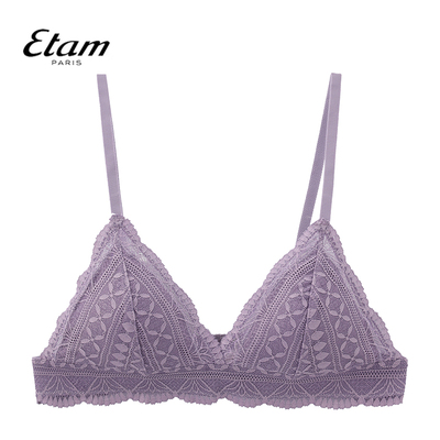 Etam法式性感无钢圈文胸蕾丝三角杯插垫女士舒适内衣W124DI0119