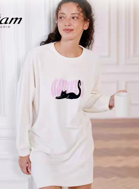 Etam Girl's Night闺蜜系列细腻天鹅绒舒适暖暖家居服W323DL0801