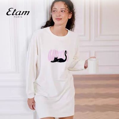 Etam Girl's Night闺蜜系列细腻天鹅绒舒适暖暖家居服W323DL0801