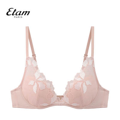 Etam缪斯系列刺绣深V聚拢杯文胸收副乳女士内衣W323DI0105