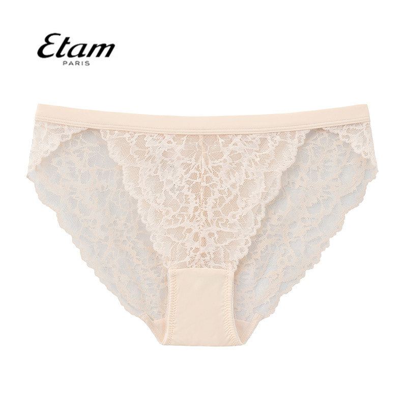 Etam 暗涌系列法式内裤女性感高衩低腰全蕾丝三角内裤W321DI0207图片