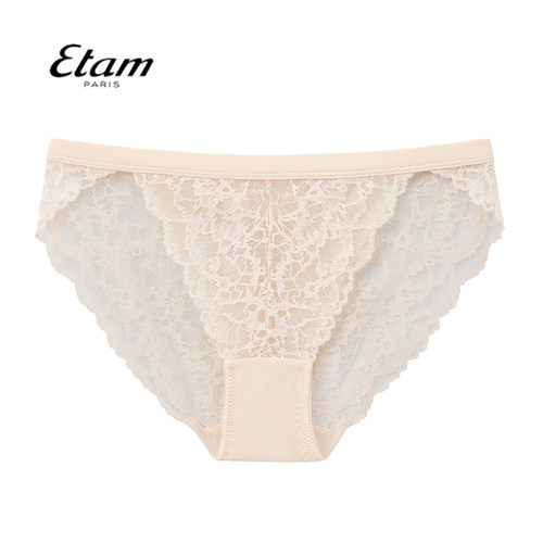 Etam 暗涌系列法式内裤女性感高衩低腰全蕾丝三角内裤W321DI0207