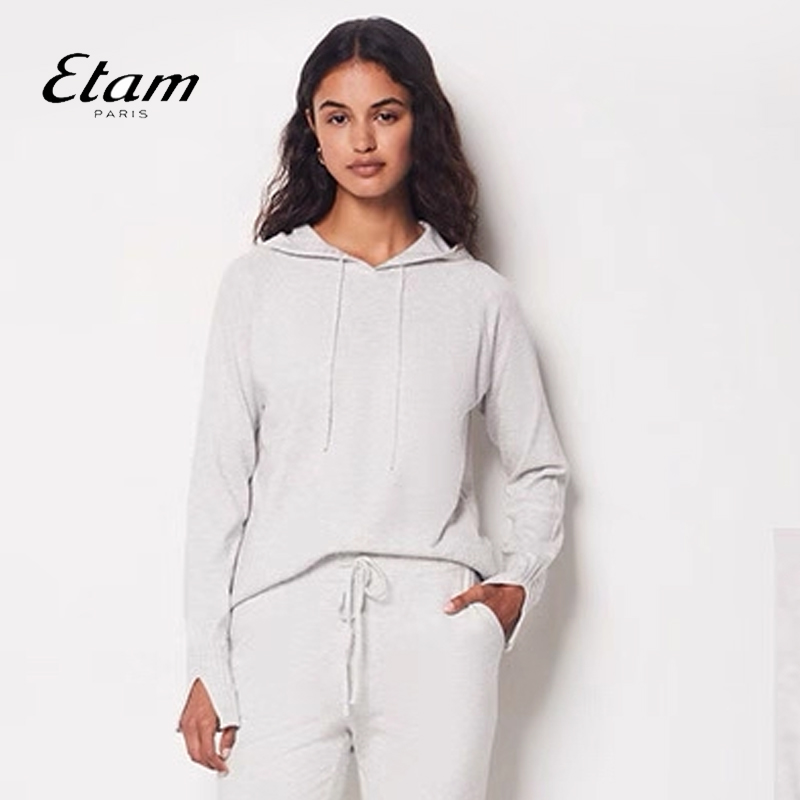 Etam睡衣女软糯针织亲肤柔软套头可外穿家居套装女W324DL0402