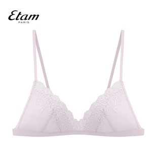 Etam刺绣无钢圈三角杯插垫文胸小胸性感胸罩法式内衣女W322DI0113