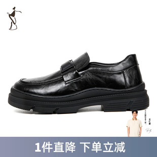 一脚蹬懒人鞋 才子男鞋 厚底增高防滑商务正装 男2023新款 子 休闲皮鞋