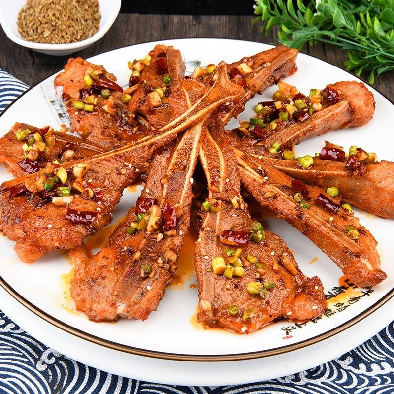 聪厨孜然扇子骨850g猪扇骨手抓骨酒店特色菜饭店半成品菜烧烤食材