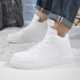 加绒棉鞋 高中学生板鞋 男冬季 3738小码 白色高帮鞋 运动休闲鞋 小白鞋