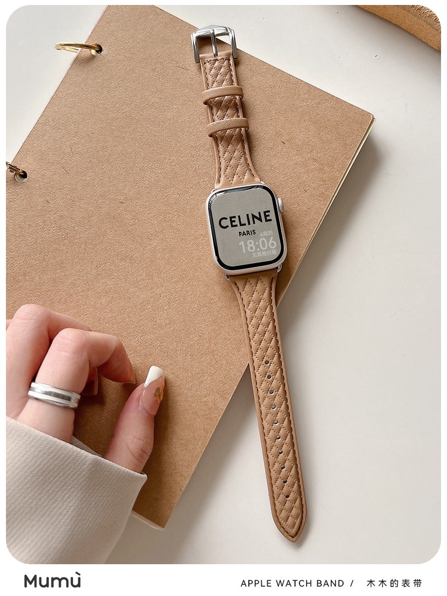 MUMU IWATCH AUTUMN WINTER BRITISH S9 WIND LEATHER WATCH SE2 WOMENS S78 GENERATION FOR APPLEWATCH